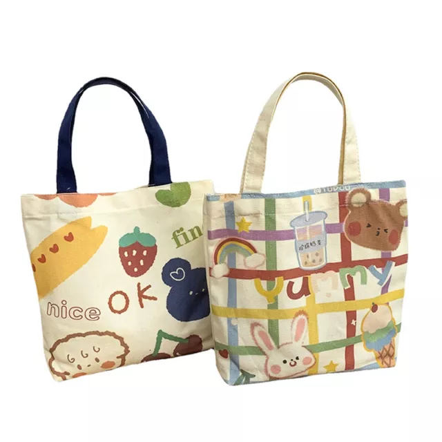 Canvas Tote Bags Women Cute Handbag Japanese Style Cartoon Small Shoulder Bags