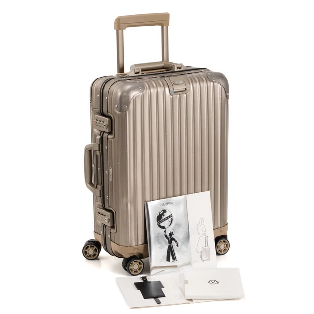 RIMOWA TOPAS TITANIUM 32L Cabin 4 Wheels Tsa Lock Aluminum