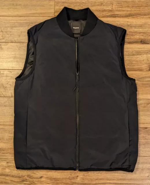 Theory Men's Black Duvet Down Full Zip Puffer Vest - L EUC