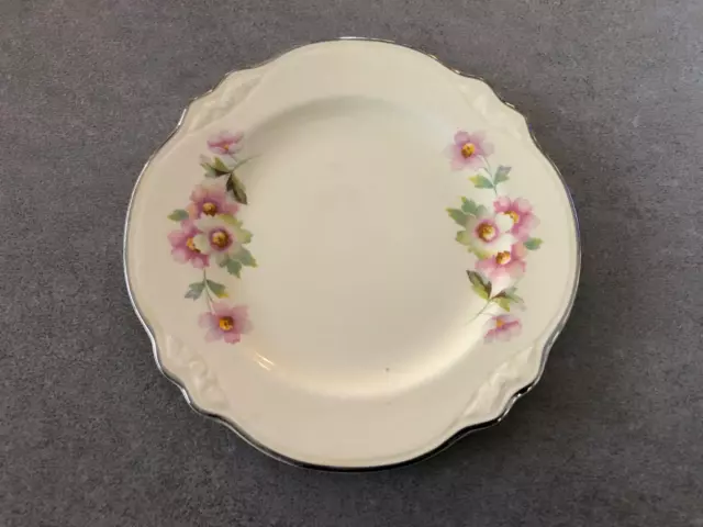 Homer Laughlin JJ59 Pink Floral Virginia Rose China - 6-1/4" BREAD PLATE