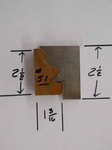 Shaper / Molder Custom Corrugated Back/CB Knives For 1 3/16" x 2 1/8" Panel Mldg