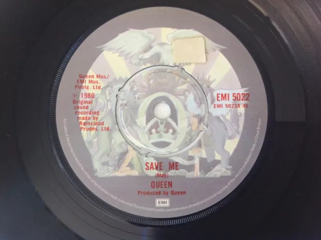 QUEEN - 1980 Vinyl 45rpm 7-Single - SAVE ME / LET ME ENTERTAIN YOU
