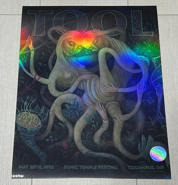 TOOL 2023 SONIC Temple Poster Columbus Ohio Concert Tour 5/25 Alex Kuno