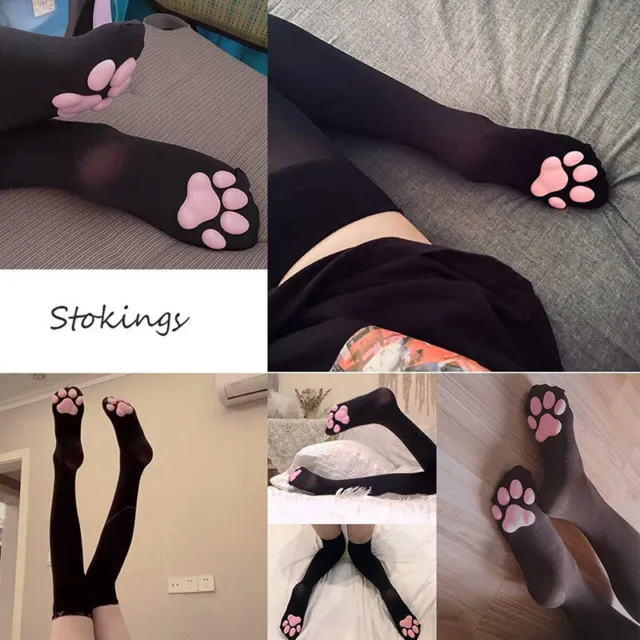 Cat Paw Socks Kawaii 3D Cat Claw Women Stocking Lolita Paw-Pad Thigh High So-YB
