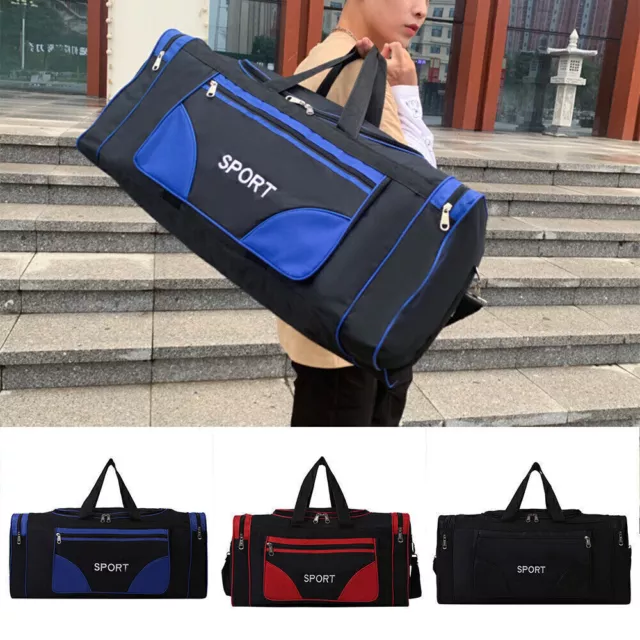 Mens Womens Large Sport Gym Bag Duffle Holdall Travel Work Cabin Luggage Case ~
