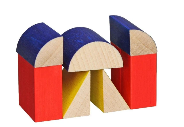 Holzspielzeug Holzbaukasten Basic Spiel LxBxH 55x75x30mm NEU Holzbaukasten