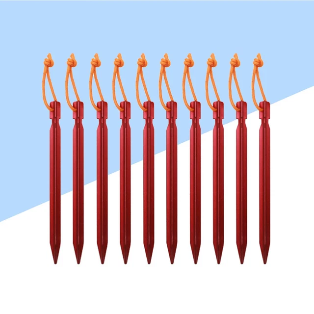 Lot De 10 Piquets De Tente En Acier Galvanisé 160 Mm - Pour Tentes, Gazebos, Stores De Jardin