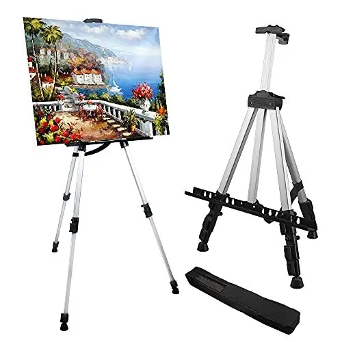 RRFTOK Artist Easel Stand,Metal Tripod Adjustable Easel for Painting  Canvases He
