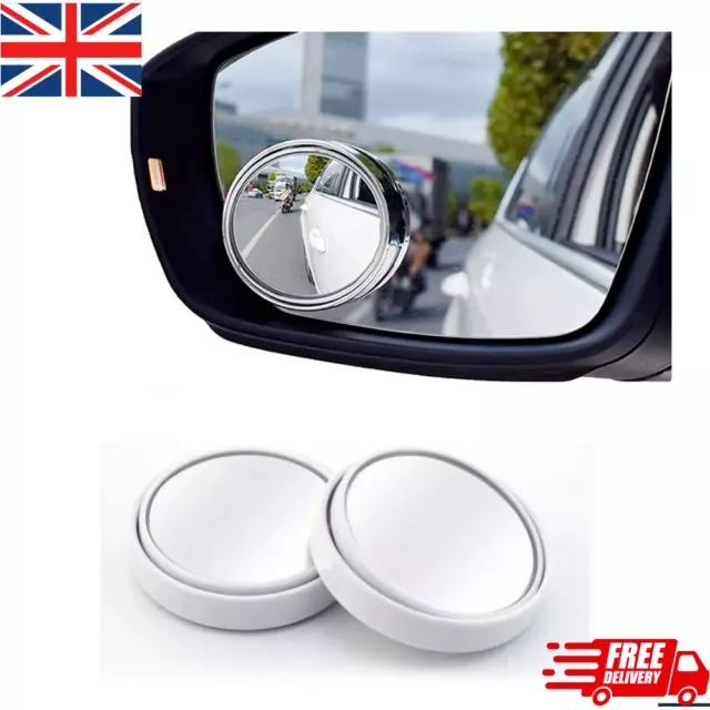 2x Blind Spot Mirror Rear Side View Towing Car Van Motorcycle Adjust Wide Angle