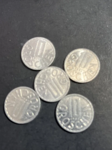 5 COINS-  Austria 10 GROSCHEN 1974 1973 1979 1982 1984  REPUBLIK OSTERREICH