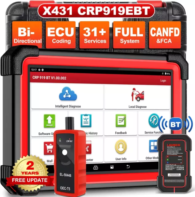 LAUNCH X431 CRP919E BT PRO Elite Bidirectional Car Diagnostic Scanner Key Coding
