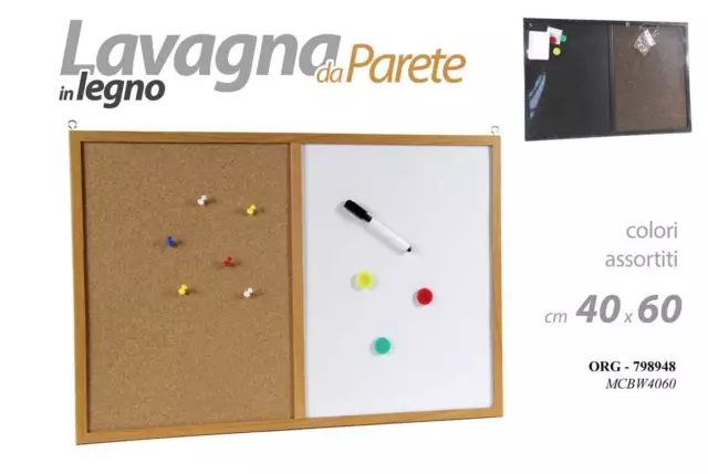 Lavagna Lavagnetta Con Porta Notes Da Parete 40*60 Cm Vari Colori Org-798948