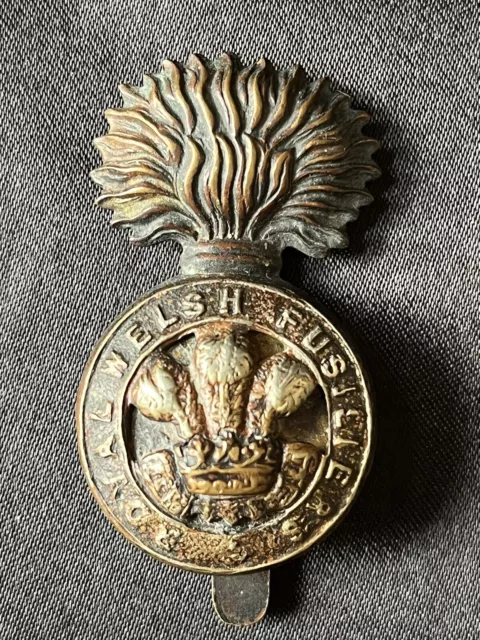 WW1 ROYAL WELSH Fusiliers All Brass Cap Badge £6.99 - PicClick UK