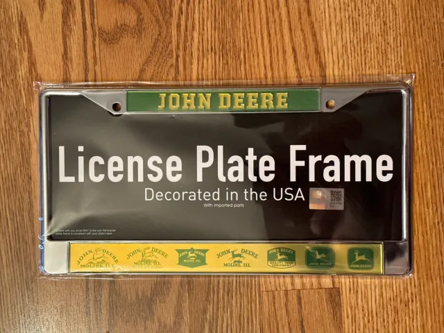 New! WinCraft John Deere License Plate Frame Vintage