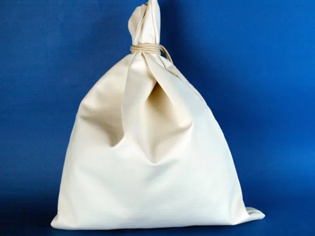 DIESEL White Coated Leather 2 Way bag Bifold Clutch Drawstring Bag Shoulder Bag