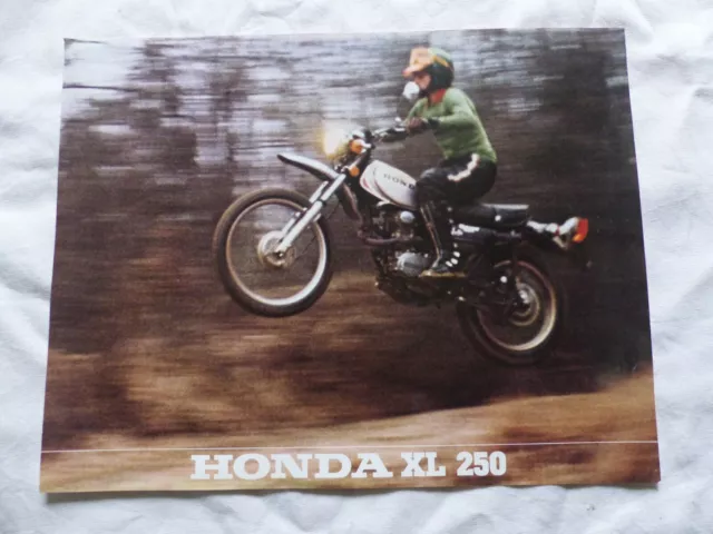 Prospectus Catalogue Brochure Moto : HONDA XL 250 de 1974