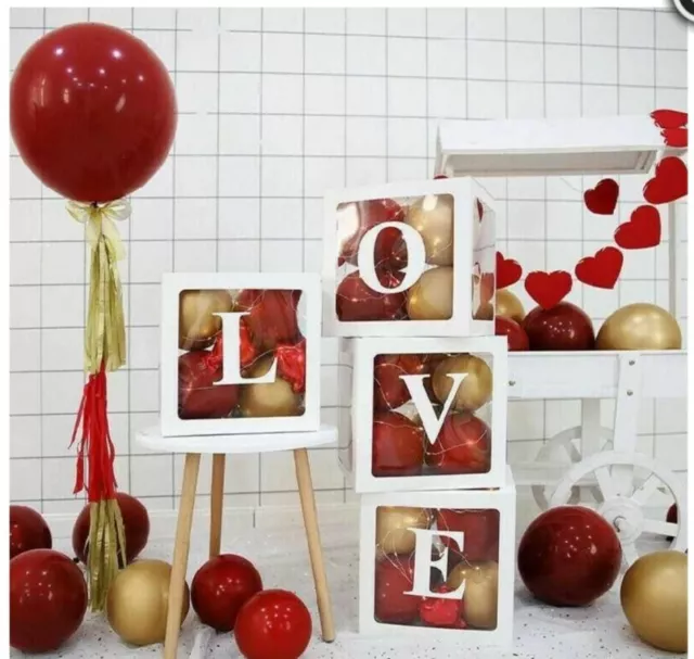 1 BALLOON BOX Scatola porta palloncini ad elio scritta Love per San  Valentino EUR 15,90 - PicClick IT