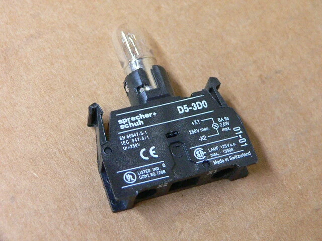 Sprecher & Schuh D5-3D0 Contact Block with Clear Bulb