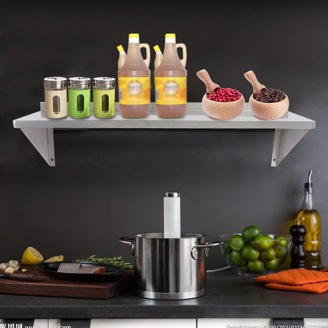 Stainless Steel Wall-mounted Shelf Restaurant Rack for Kitchen Restaurant 12x36"