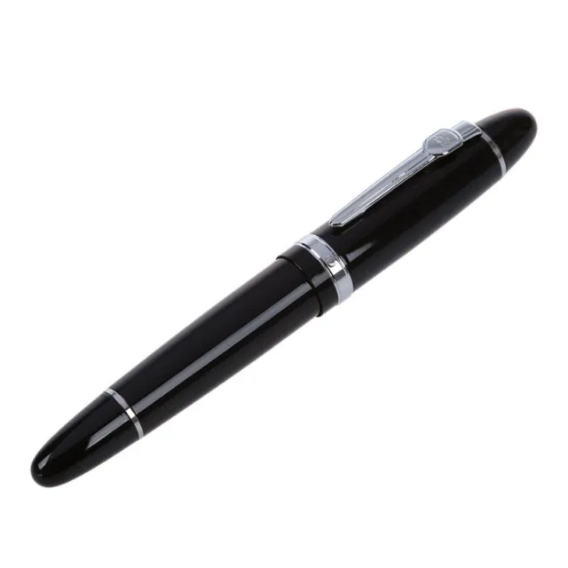 159 Black And Silver M Nib Fountain Pen Thick For Gifts Decorations USA J4H5