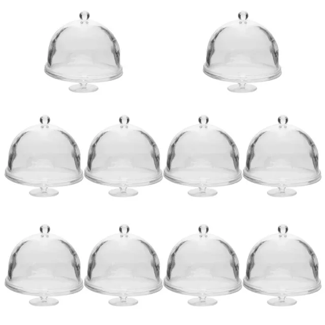 10 Pcs Mini Cake Holder Clear Stand Macaroon Plate Cupcake Container Server