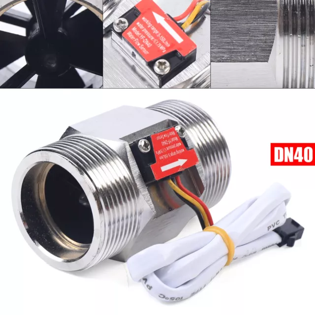 Stainless Steel 2~150L/min 1.5" DN40 Flow Sensor Water Hall Turbine Flow Sensor