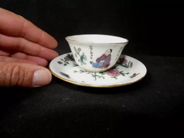 Porcelaine chinoise fin XIX début XX tasse chinoise sous tasse chine A92