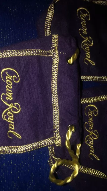 Crown Royal Set Of Three Purple Deluxe Mini Bags 50 ml Whiskey - Gifts Coins Etc 3