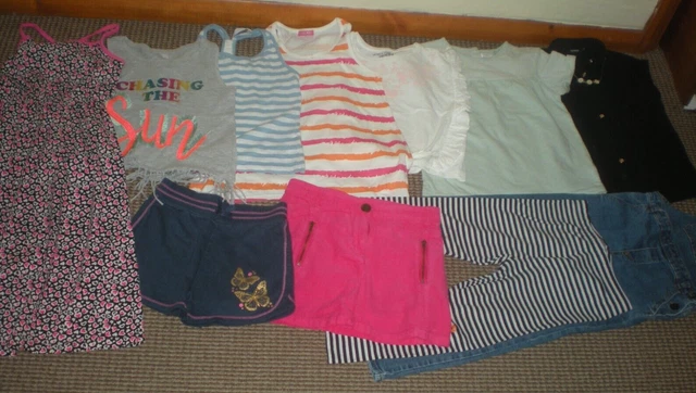 Pacchetto Abbigliamento Ragazza Età 6-7 anni Zara Next Dungarees Pantaloncini Gonna Top Leggings