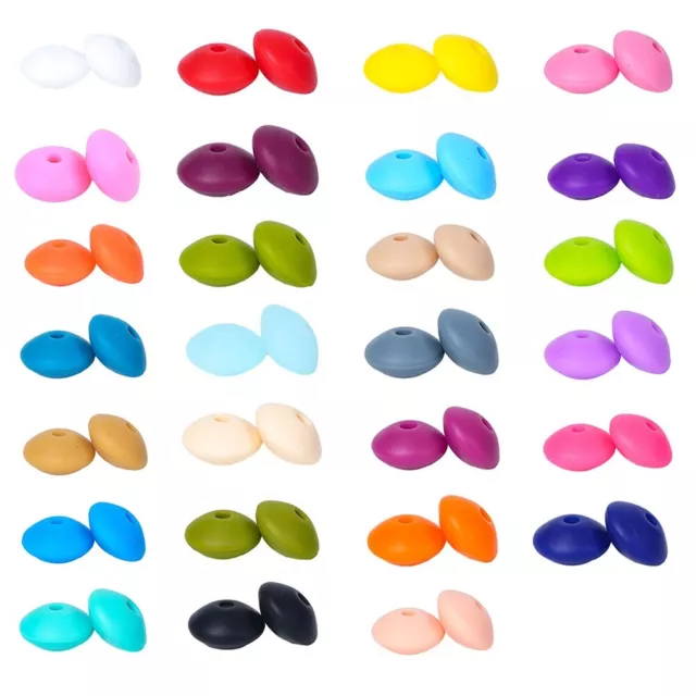 Vibrant Colors 12mm Silicone Lentil Beads Set for Jewelry Making 50pcs