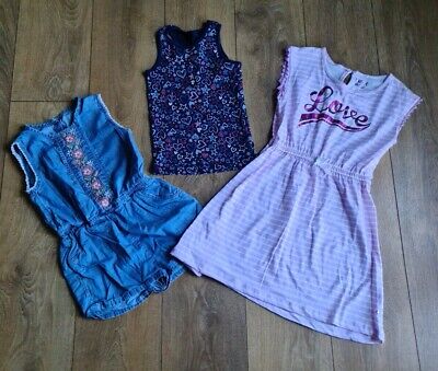 Girls Clothes Bundle Dress Playsuit Sleeveless Top Size 7-8 Years