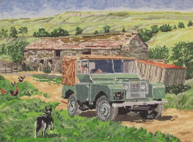 Hop in Shep countryside Landrover counted cross stitch kit/chart 14s aida