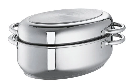 Schulte-Ufer Multi Bräter 30 cm Edelstahl mit Deckel induktionsgeeignet ofenfest