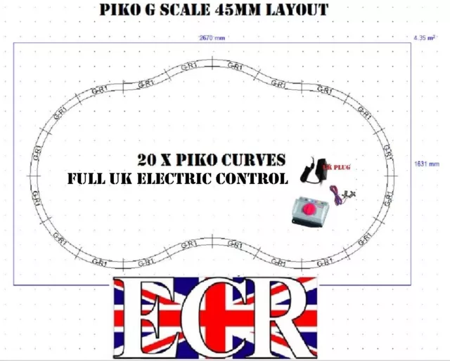 NEW PIKO G SCALE 45mm GAUGE PIKO RAILWAY TRAIN 20 CURVES TRACK & FULL ELECTRICS