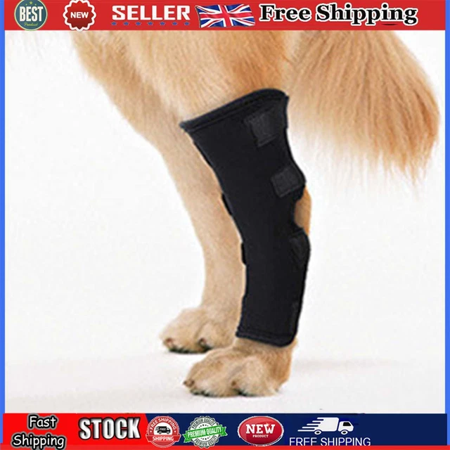 Soporte para corvejones para perro protector de rodilla para mascotas impermeable vendaje para heridas de cachorro (negro S)