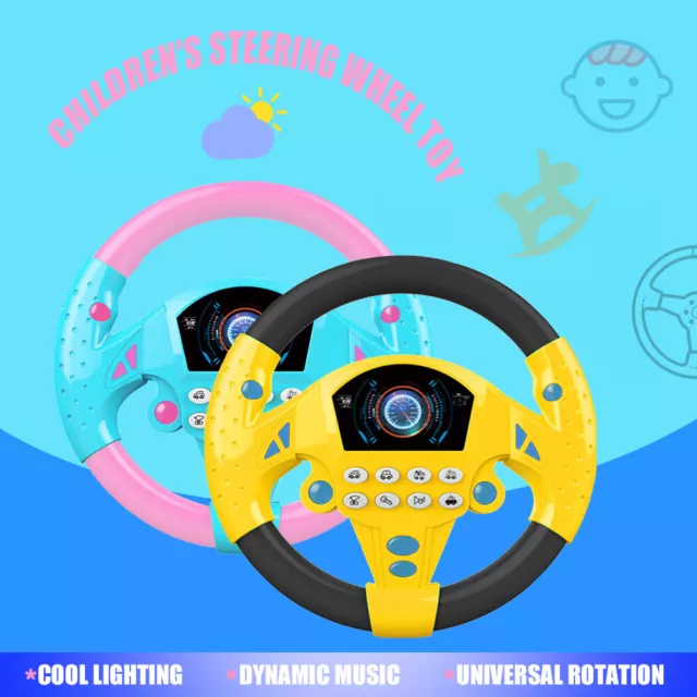 Kids Musical WIth Light Sound Simulation Steering Wheel Driving Educational Toy