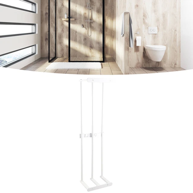 (White)Bathroom Wall Towel Rack 3 Bars Aluminum Alloy Holder Roll Storagewall