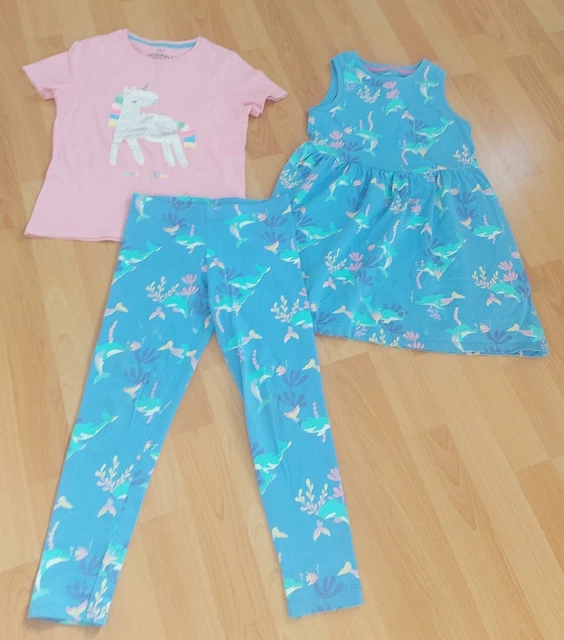Pacchetto Leggings Top Unicorno Ragazze M&S Pi K Unicorno Età 5-6, 6-7