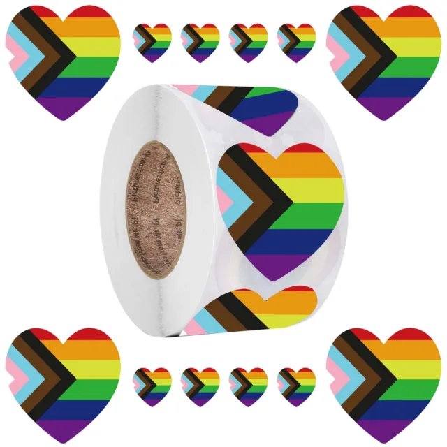 Robuste Regenbogenherz Aufkleber Rolle 500 Stck. LGBT Etiketten für alle Gelege