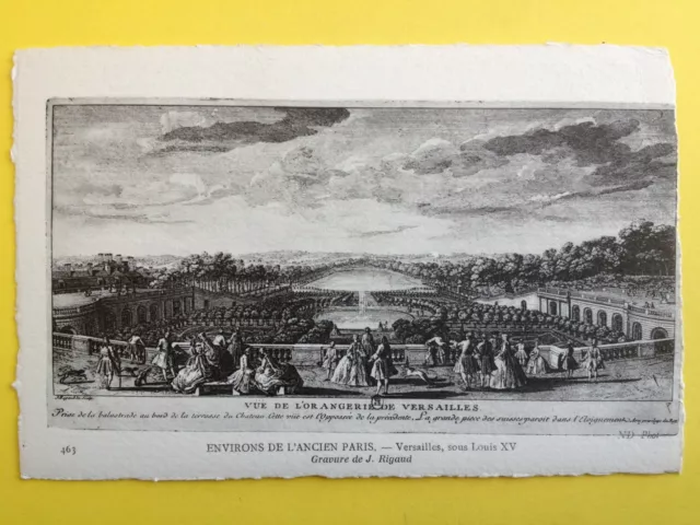 cpa engraving paper Vergé approx. de l'ANCIEN PARIS Orangery de VERSAILLES Louis XV