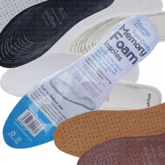 Orthopaedic Memory Foam Leather Sports Fresh Comfort Shoe Feet Insoles Inserts