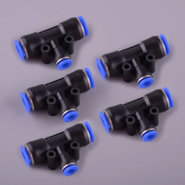 5pcs Pneumatic Reduced T Union Push In Fitting Connector Tube 3/8" To 1/4"