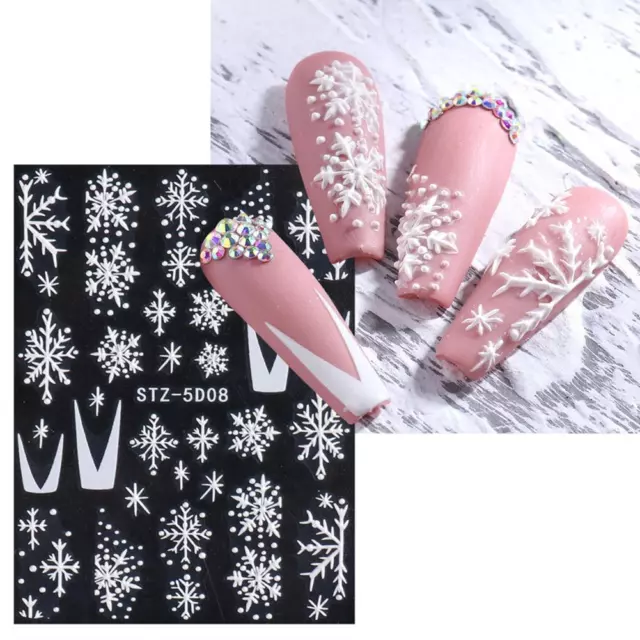 5D Christmas Snowflakes Elk Nail Art Stickers Decals Transfers Design NEW Gift-