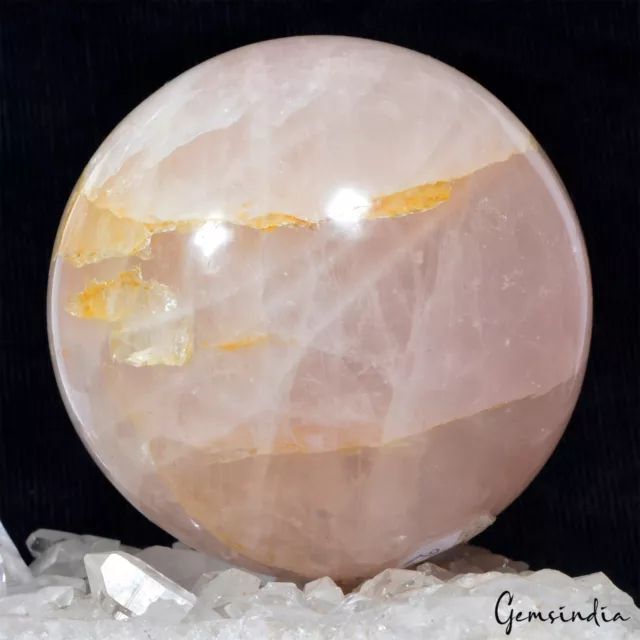 5980 Cts Large Natural Pink Rose Quartz Crystal Sphere Healing Ball Chakra Decor 3