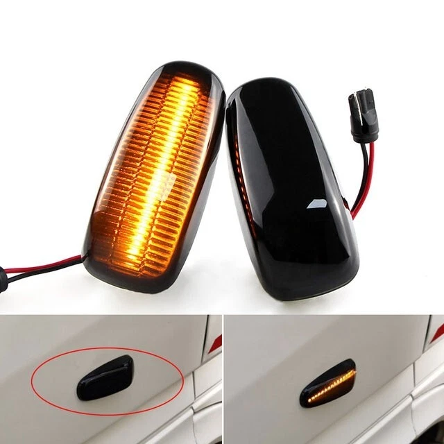 2x Smoke Lens Amber LED Side Marker Lights For Mercedes W163 W638 W210 W414 W670