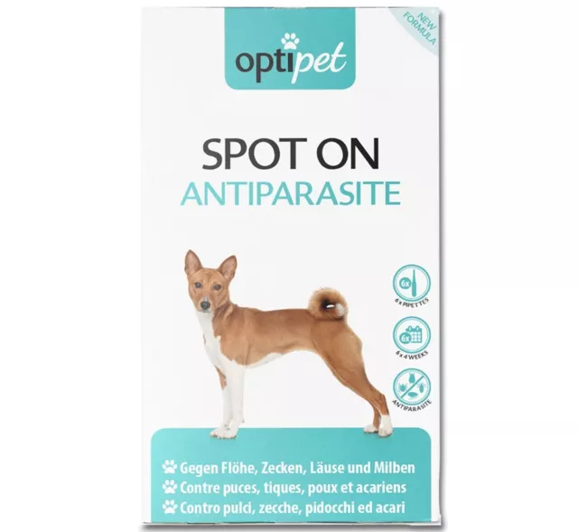 OptiPet 6x1,5ml Spot On Hund gegen Parasiten Spot on für Hunde Anti Milben