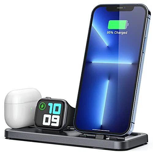 LERCIOR Apple Devices Portable Three-in-one Charging Station Apple Watch 7/6/...