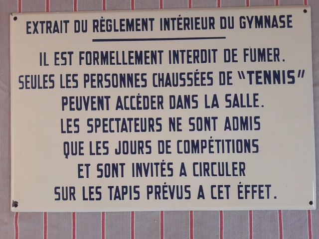 Plaque métal Règlement intérieur