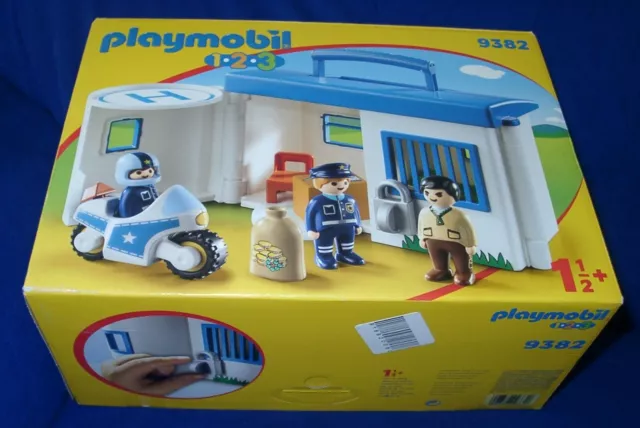 Playmobil 1 2 3 Gefängnis Meine Mitnehm Polizei Station 9382 NEU OVP