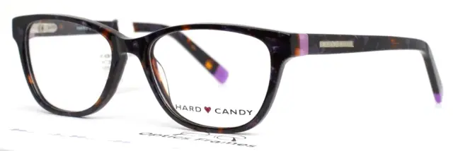 HARD CANDY HC36 DTRTP Dark Tortoise Purple Womens Cat Eye Eyeglasses 52-17-135